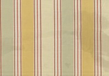 3 Yds Richloom Fabric Gold Green Red Striped Drapery Upholstery