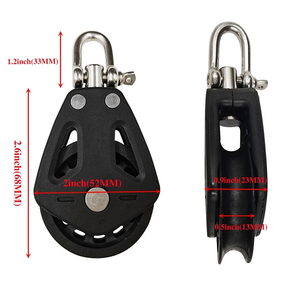 Marine Pulleys for Rope Pulley Rope Runner Silence Rotation Traction
