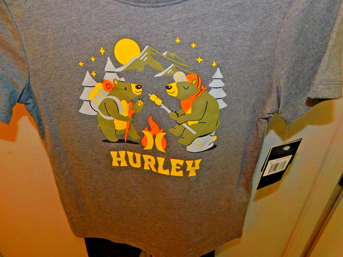 Hurley 2 piece jogger set bears at campfire S/S shirt sz 7 NWT - Picture 3 of 7