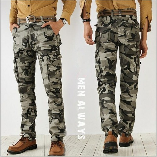 Pantalones de Hombre Estilo Camuflaje Casuales Pantalón Tipo Cargo  Militares | eBay