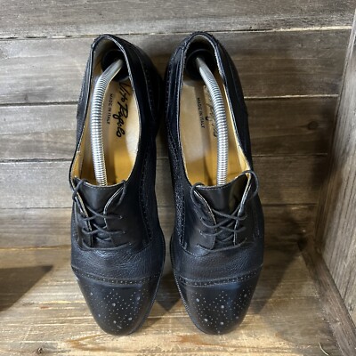 Mens Vito‎ Rufolo Black Leather Cap Toe Brogue Oxford Dress Shoes Size 10.5 M Mens Vito Rufolo Black Leather Cap Toe Brogue Oxford Dress  main image 3