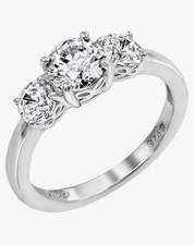 Sterling Silver Round 3-Stone Ring