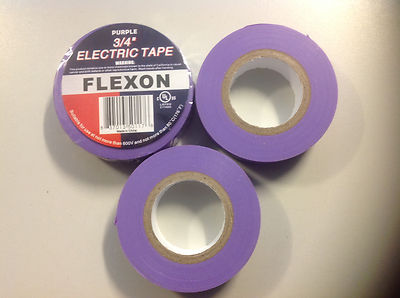 Purple  Electrical Tape, 20 yds length x 3/4'' Width, Purple (Pack of 3)