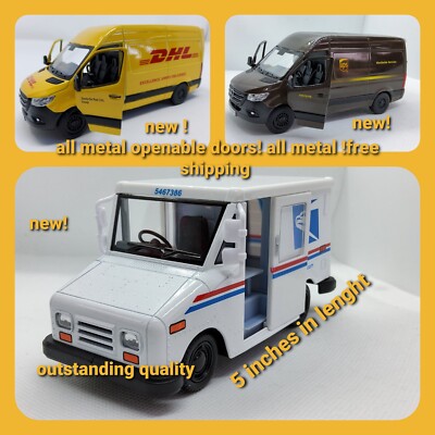 usps postal vehicle mail truck toy ups truck van dhl truck van scale 1:36 