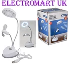 USB BATTERY POWERED LED DESK DESKTOP TABLE LAMP LIGHT MINI FAN