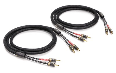 Viablue -SC-4 Silver- HighEnd Lautsprecherkabel single-wire - Bananas T8 - Black