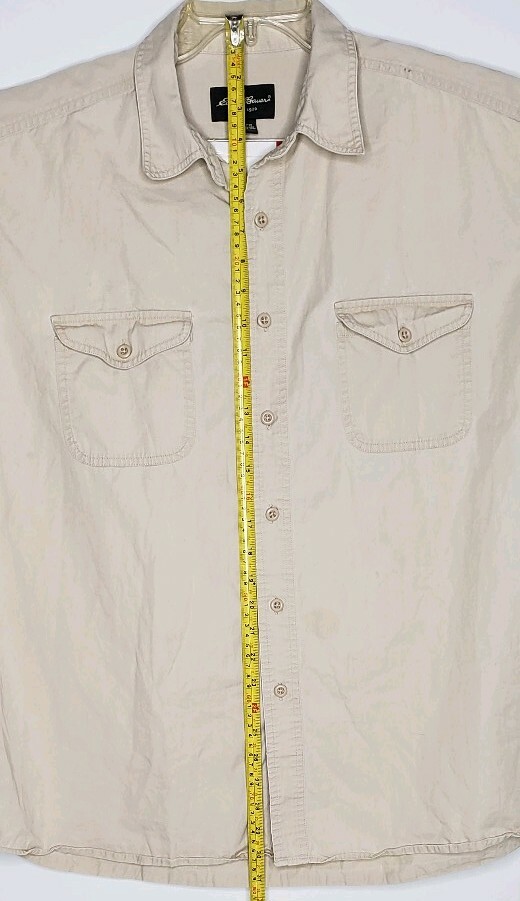Eddie Bauer Outdoors Long Sleeve Shirt Men's XL Beige Sleeve Stay