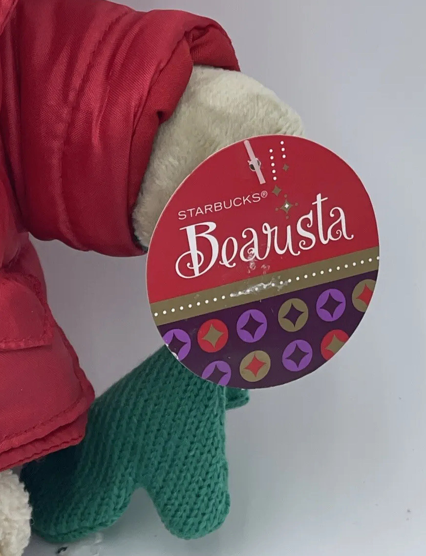 Starbucks 2006 Bearista W/Red Coat, Green Gloves,Red Knit  display picture 2