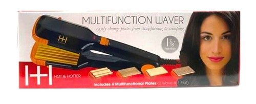 Hot & Hotter Multifunction Waver w/ Interchangeable Plates, 1 7/8", Black, New - Picture 2 of 2