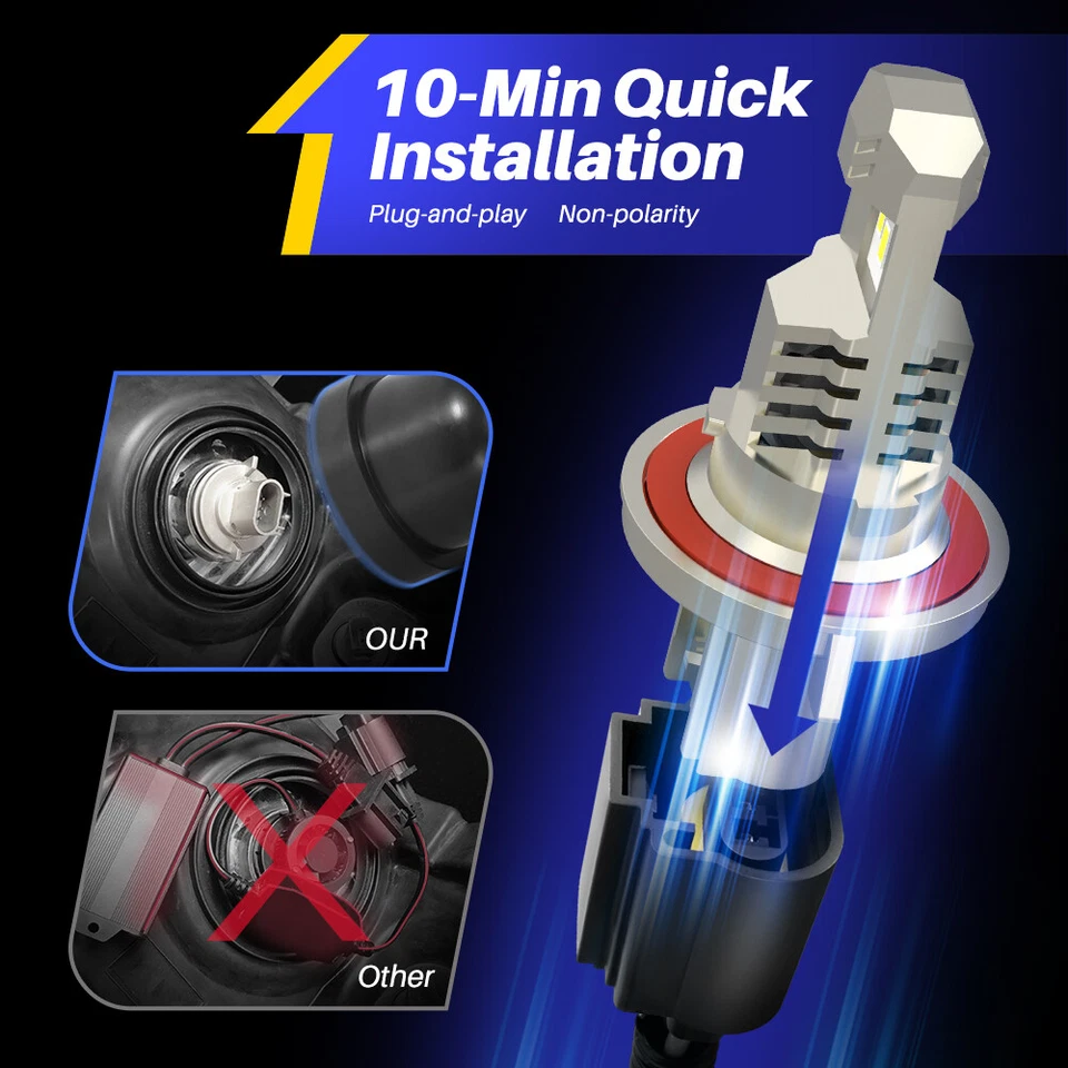 Kit de bombillas LED de haz alto bajo AUXITO H13/9008 6500K blanco súper brillante Foto 2 de 4