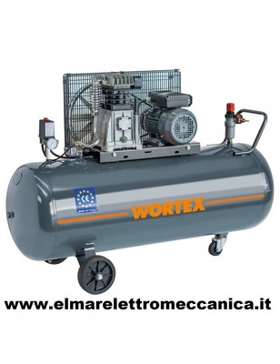 200 litri WT 200/380 Wortex Compressore a Cinghia 3 HP 2,2 KW Trifase