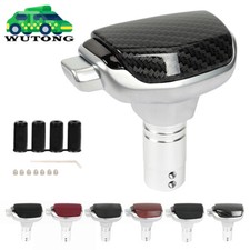 New Jdm Pu Leather Metal Automatic Car Gear Stick Shift Knob Shifter Push Button