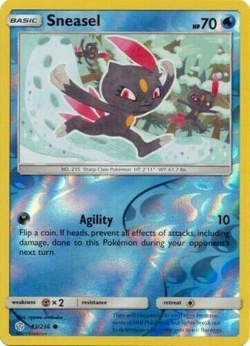 Pokemon - Sneasel 43/236 - REVERSE HOLO - - Cosmic Eclipse - NM/M