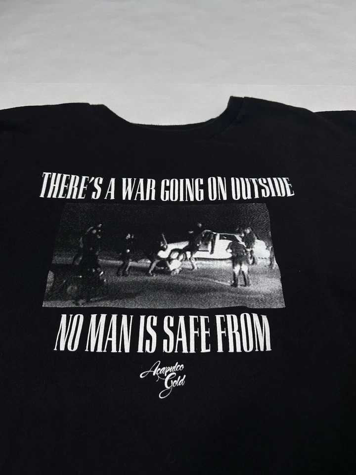 Camiseta Acapulco Dorada Para Hombres Gráfica Película Talla XL Negra Manga Corta EE. UU. Y2K Foto 2 de 4