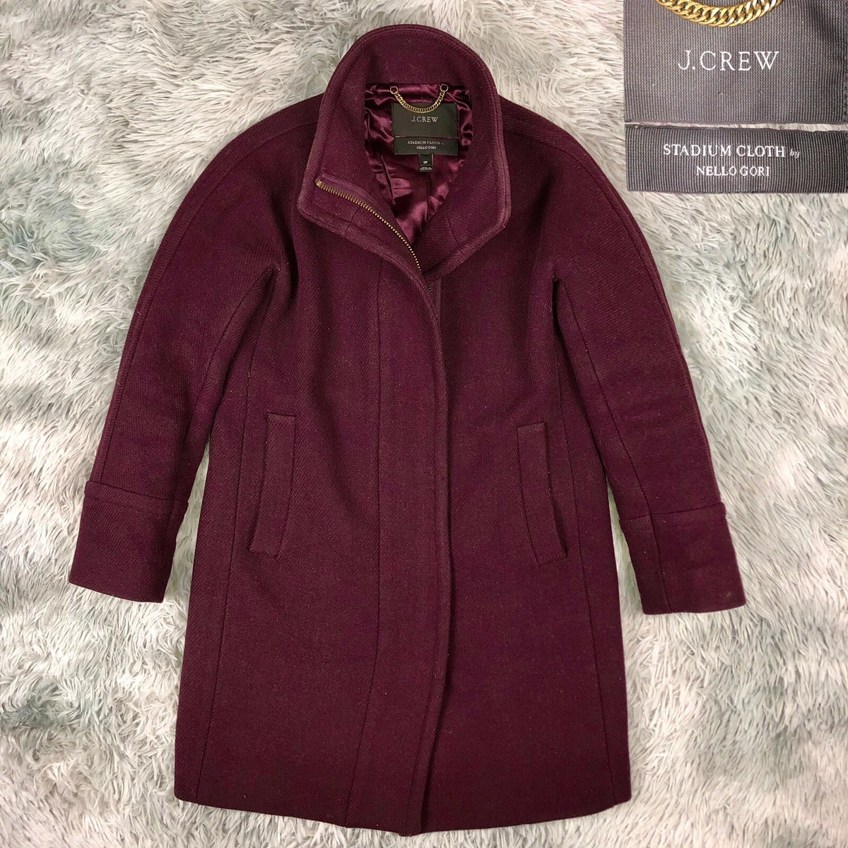 J crew shop cocoon coat red
