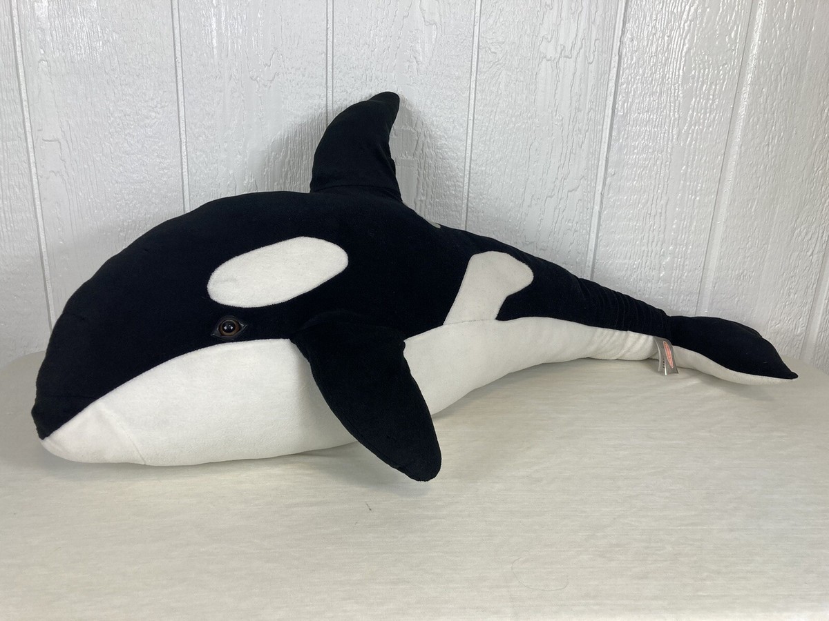 Melissa And Doug Plush Orca Killer Whale Jumbo XL 42” Black White