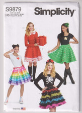 9879 SIMPLICITY - COSTUMES: Holiday SKIRTS COLLAR APPLIQUES - Sz:6/8/10/12/14