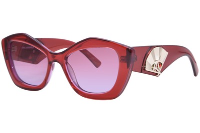 Karl Lagerfeld Women\'s Glasses in Pink and Red Karl Lagerfeld KL6137 652 Transparent Burgundy Eyeglasses  main image 2