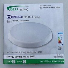 Bell Lighting 06792 25W Deco Slim LED Bulkhead Corridor Dim 4000K -M/Wave Sensor