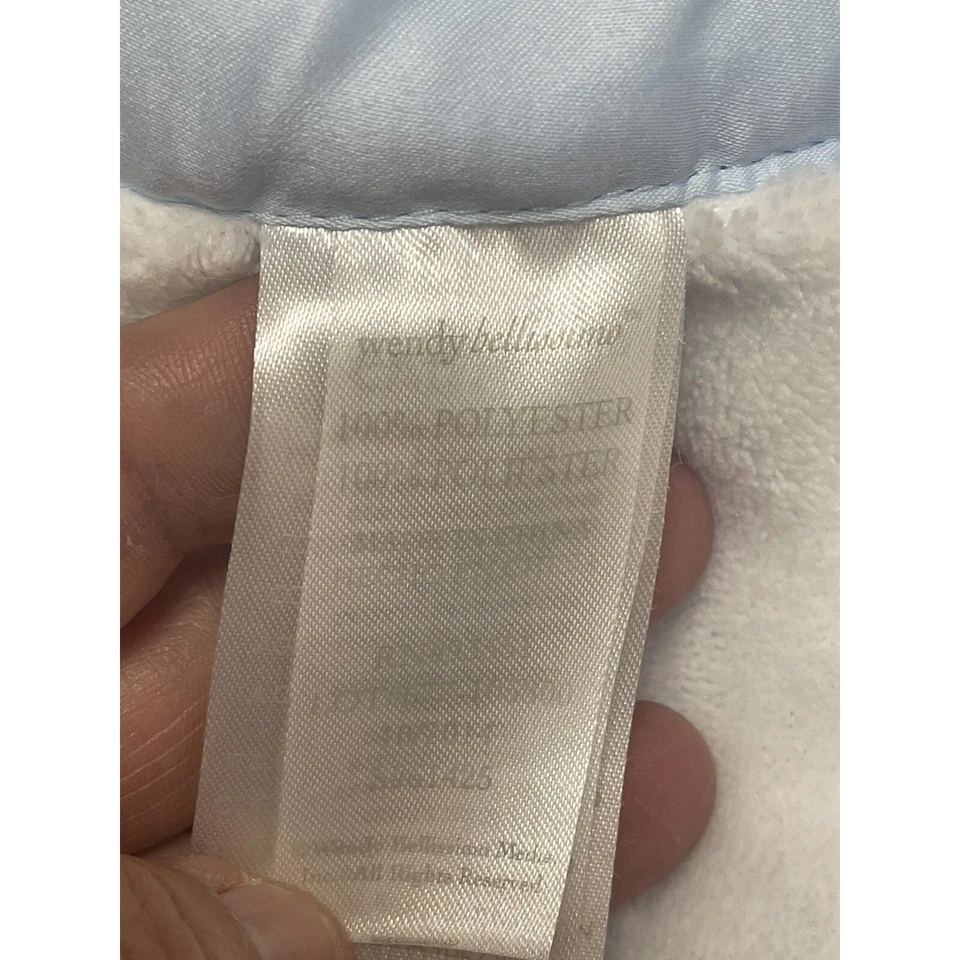 Wendy Bellissimo Blue Chevron Blanket Plush Fleece Matte Satin Trim ZigZag - Image 4 of 4