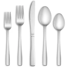 30 Piece Silverware Set Service for 6,Premium Stainless Steel Flatware Set,Mi...