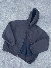 Vintage Y2K Carhartt J130 DKB 2XL Active Jacket Faded Brown Hooded Quilt Lined