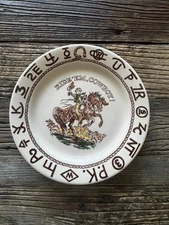 WALLACE CHINA WESTWARD HO RODEO 9” PLATE GOODAN ART WESTERN COWBOY