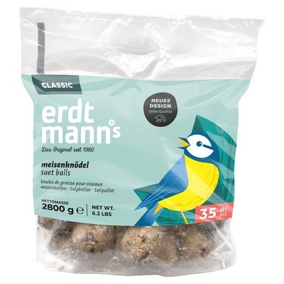Erdtmanns 35 Meisenknödel ohne Netz - Nachfüllpack im Polybeutel für Vögel