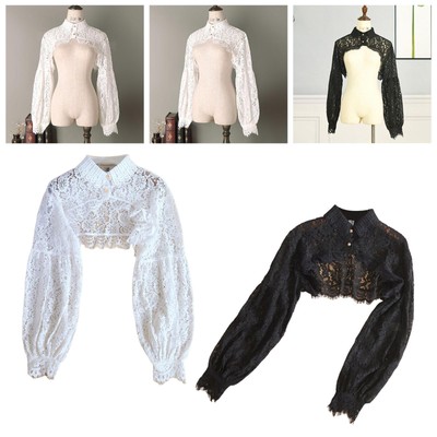 Kragen Abnehmbare Floral Layered Lace Handgelenkmanschetten Set