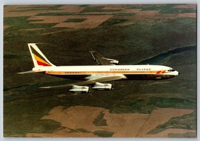Ethiopian Airlines Boeing 707 IN FLIGHT Postcard