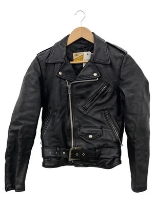 Schott Double Riders Chaqueta Cuero Negro Liso 4010 - Imagen 1 de 4