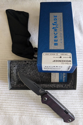 Benchmade Weekender S90V Blade Burgundy Micarta Handles - Discontinued - NEW