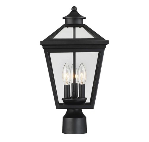 Ellijay 3 Light Outdoor Post Lantern in Black by Savoy House - 5-147-BK - Picture 4 of 6