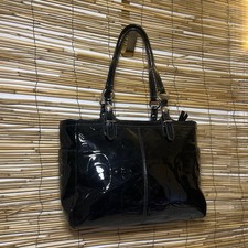 Coach Black Patent iconic pattern Embossed Tote