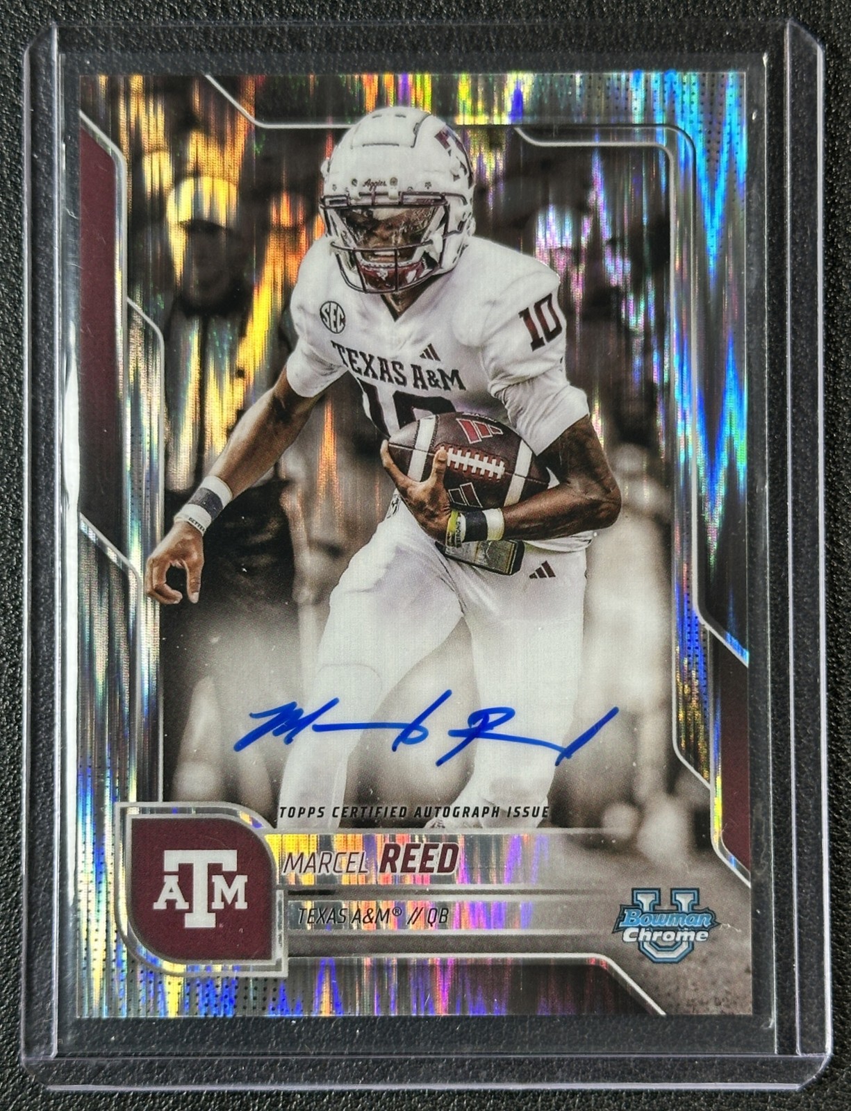 MARCEL REED 2025 BOWMAN CHROME U #BCA-MRE PROSPECT AUTO STEALTH REFRACTOR