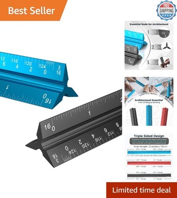 Professional 12'' Aluminum Architectural Scale Ruler: Precision Measuring Tool