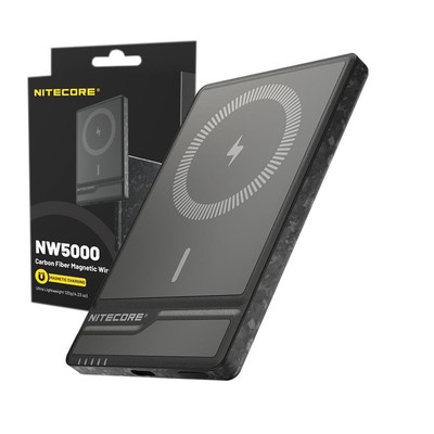Nitecore NW5000 Carbon Fiber Magnetic Wireless Power Bank