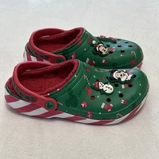 Mickey Minnie Christmas Crocs Clogs Fleece Lined Disney 2024 Holiday Size M6 W8