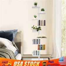 9-Tier Metal Bookcase Book Organizer Rotating Spine Bookshelf Book Tower