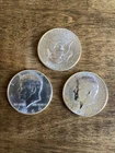 1964 Kennedy Half Dollar 90% Silver 50C Lot of 3 Coins
