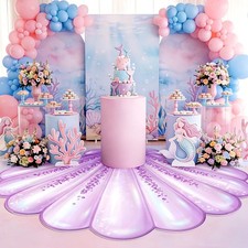 Mermaid Party Decoration 59 x 79 Inch 4'11" x 6'7" as picture shown , Purple