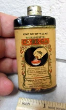 vintage Wilsons Corega pocket size 3/4 oz denture powder tin, no cap, nice decor