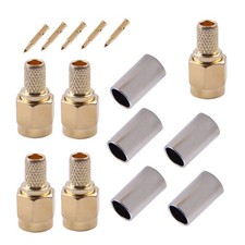 SMA Male Plug Crimp Fit for RG58 RG142 LMR195 RG400 Cable RF Connector Metal