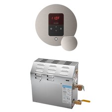 Mr. Steam R12C10AB0000 MS 12 kW Steam Generator Package Round Brushed Nickel