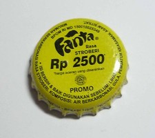 FANTA Stroberi RP 2500 Soda Promo Bottle Cap Crown INDONESIA Coke Yellow 2012 ID