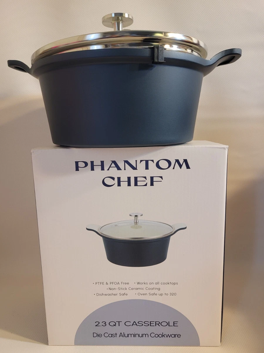 Phantom Chef 2.3 QT Casserole Die Cast Aluminum Cookware ~ Oven Safe