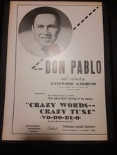 Don Pablo And His Orchestra Crazy Words Rare Original Promo Poster Ad Framed!