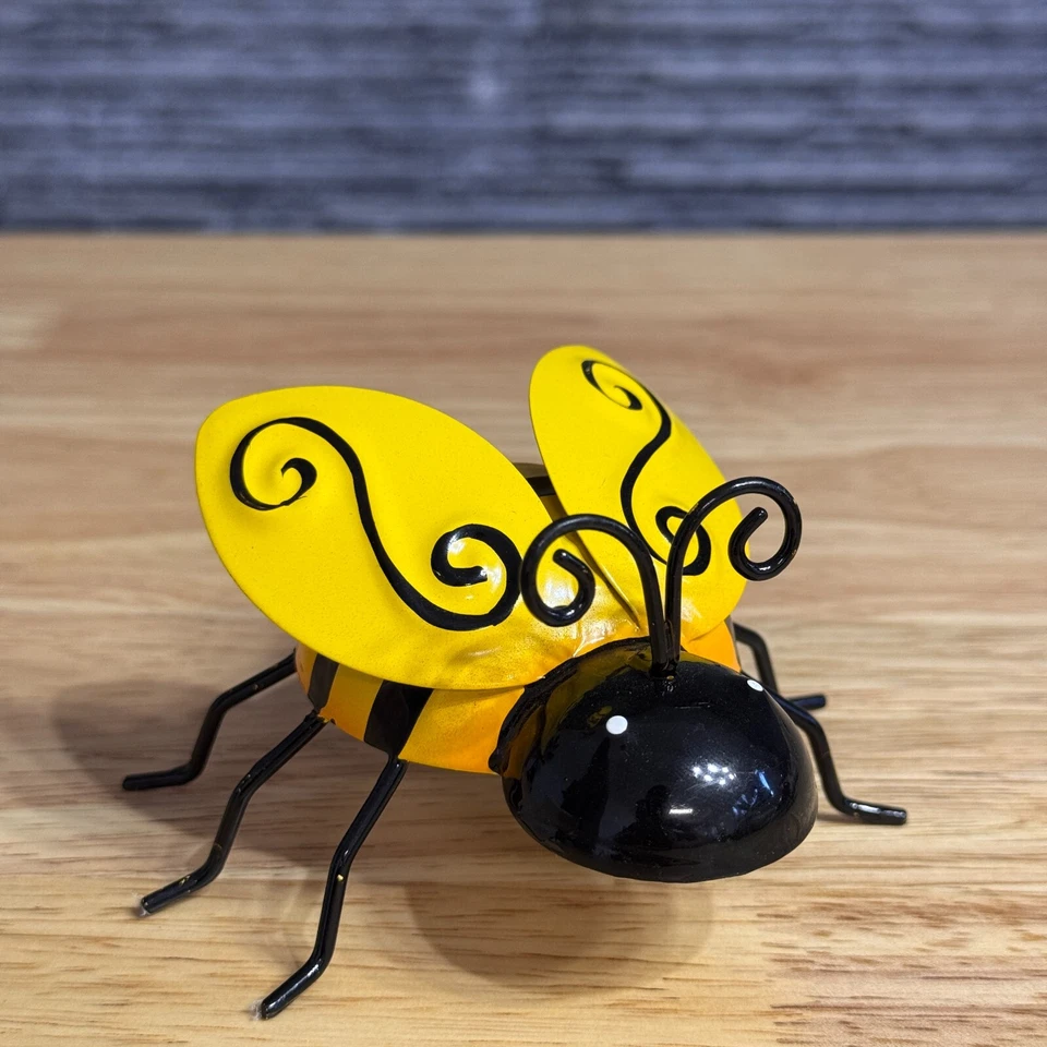 Juego de 2 esculturas de insectos de metal 4"" Ladybug abeja decoración de jardín adorno exterior Foto 4 de 4
