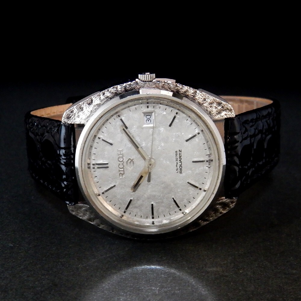 ☺︎ RICOH silver RIQURTZ Vintage Ricoh RIQUARTZ Silver High Grade 1975 Cal. 591007