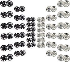 100 Sets Sew-On Snap Buttons Metal Snaps Fasteners Press Studs Buttons for Sewin